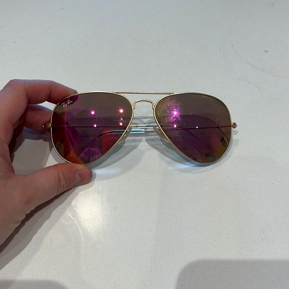 Pink lens Ray-Ban sunglasses in great condition